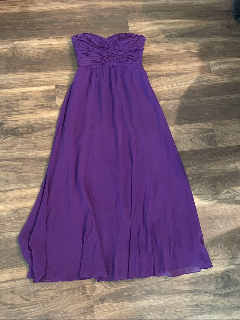 Ralph Lauren Strapless Purple Chiffon Gown